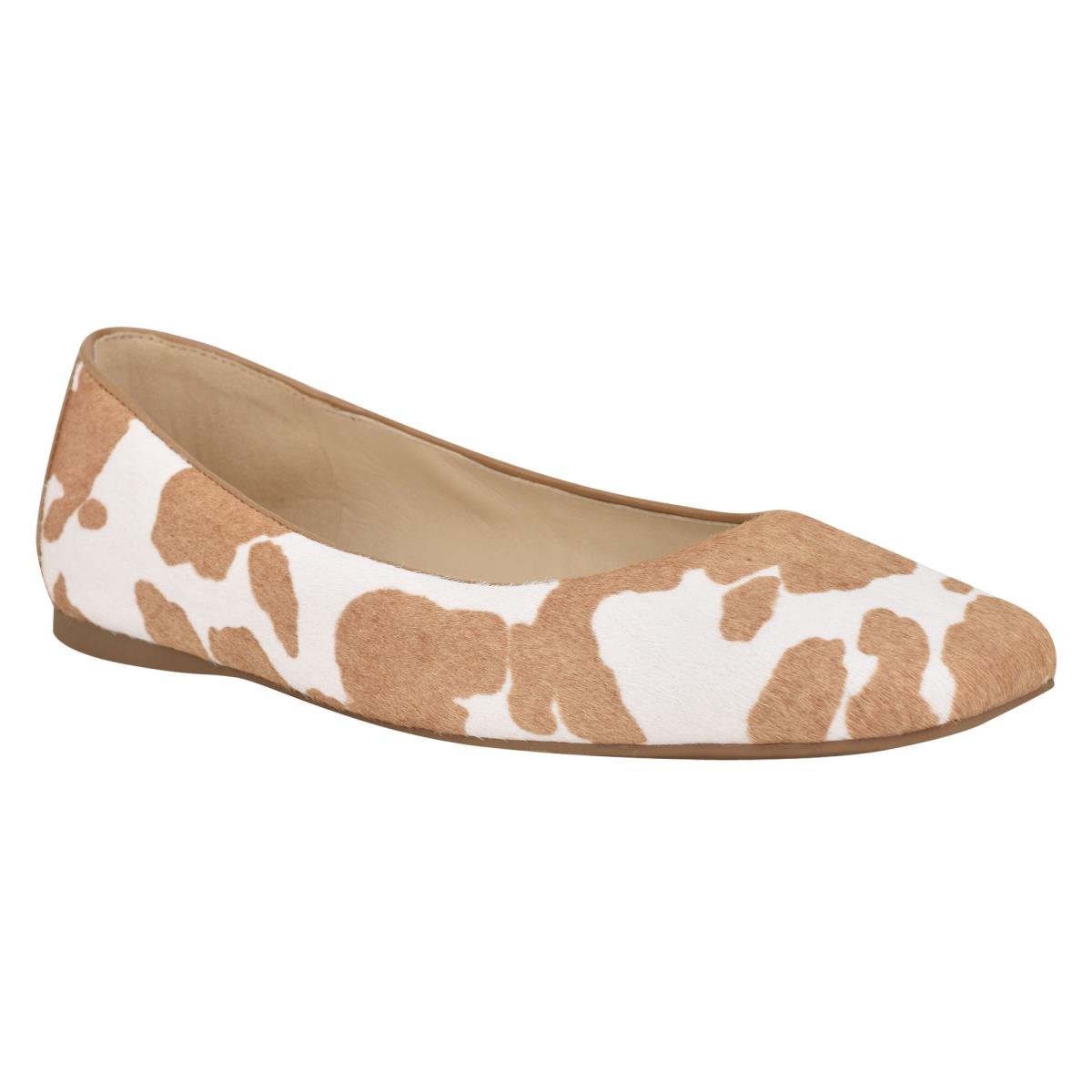 Ballerinas Nine West Alena Square-Puntera Mujer Marrones Blancas | 0167ROUZX