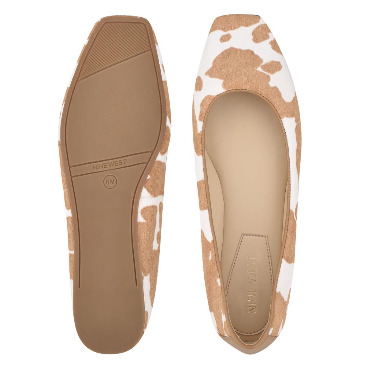 Ballerinas Nine West Alena Square-Puntera Mujer Marrones Blancas | 0167ROUZX