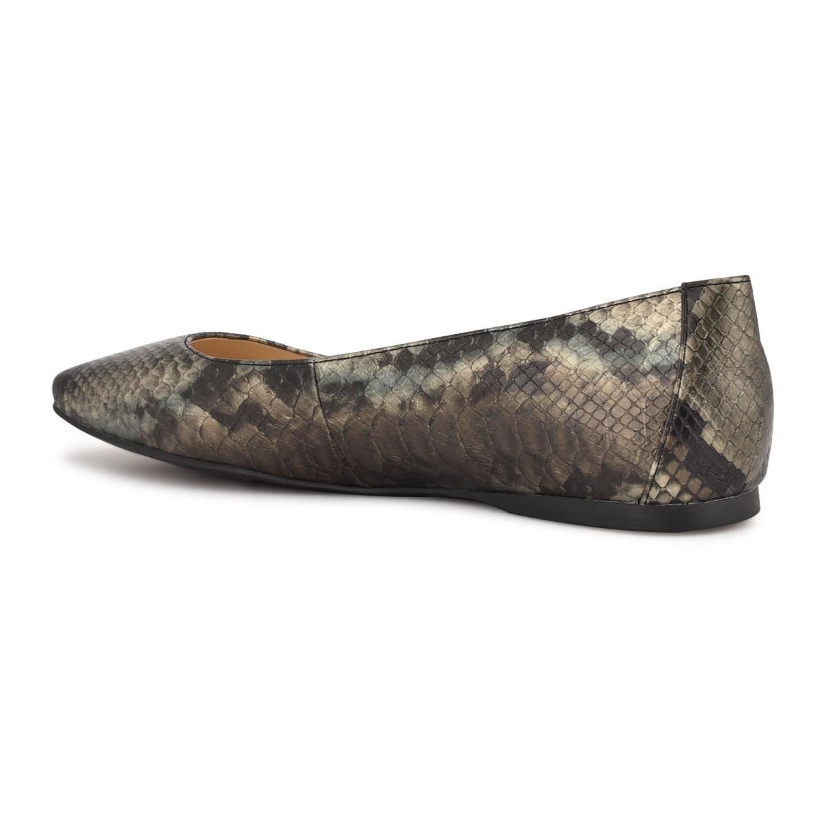 Ballerinas Nine West Alena Square-Puntera Mujer Gris Serpent | 4802TBLUQ