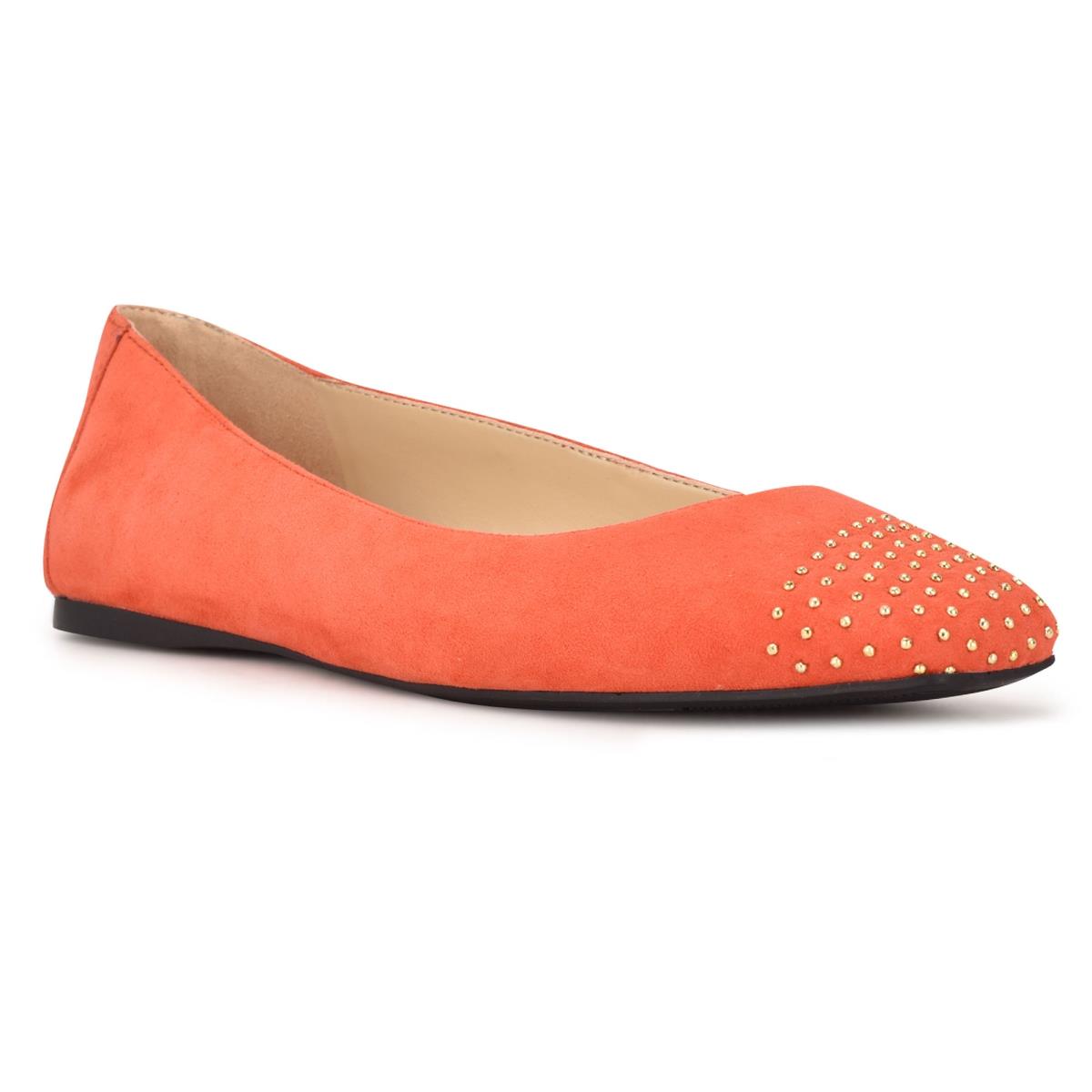 Ballerinas Nine West Aloha Studded Square-Puntera Mujer Rojas | 1904SDFPK