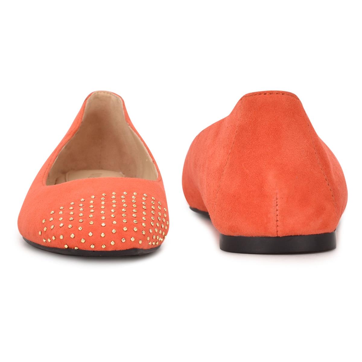 Ballerinas Nine West Aloha Studded Square-Puntera Mujer Rojas | 1904SDFPK