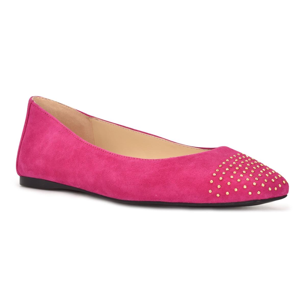 Ballerinas Nine West Aloha Studded Square-Puntera Mujer Rosas | 7015FDHSQ