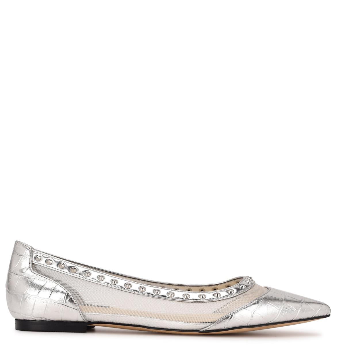 Ballerinas Nine West Bizzie Pointy Puntera Mujer Plateadas | 8619LJZQI