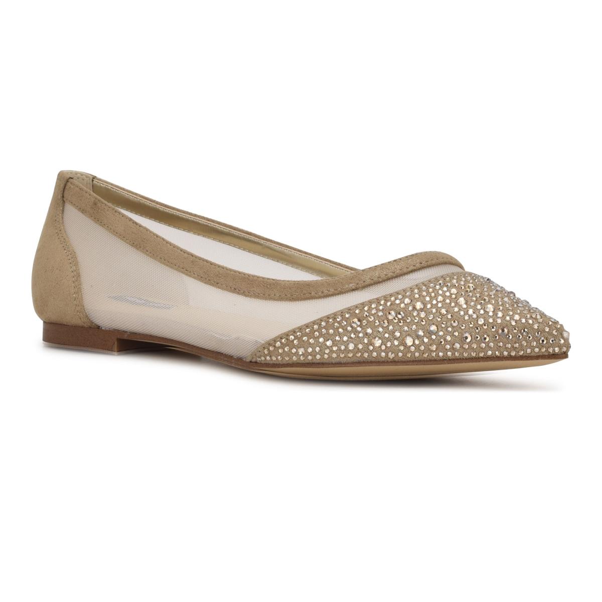 Ballerinas Nine West Bogus Pointy Puntera Mujer Beige | 2076FMAXS