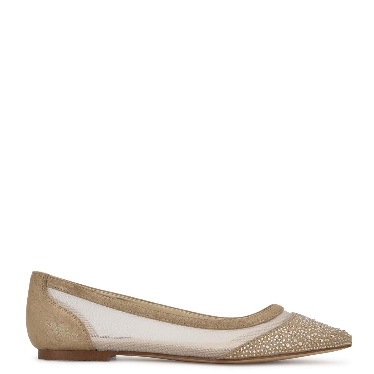 Ballerinas Nine West Bogus Pointy Puntera Mujer Beige | 2076FMAXS