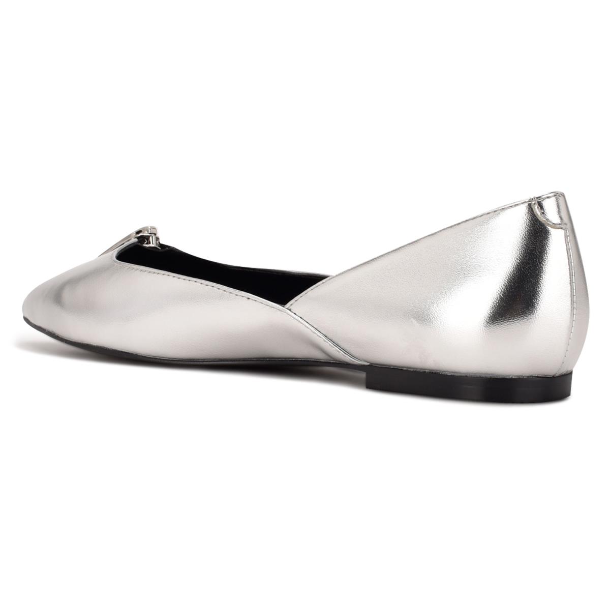 Ballerinas Nine West Brina Pointy Puntera Mujer Plateadas | 5921BZLWI