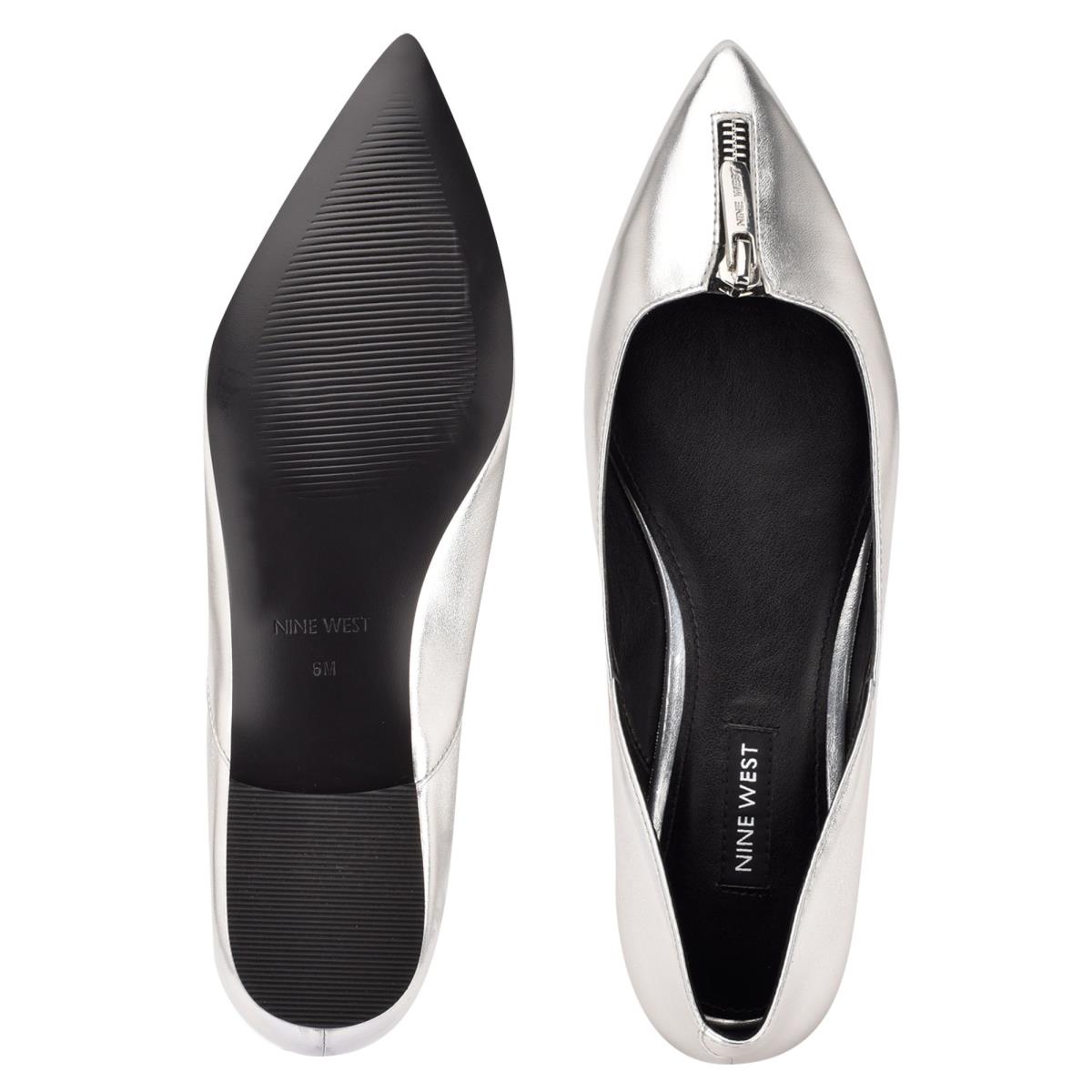 Ballerinas Nine West Brina Pointy Puntera Mujer Plateadas | 5921BZLWI