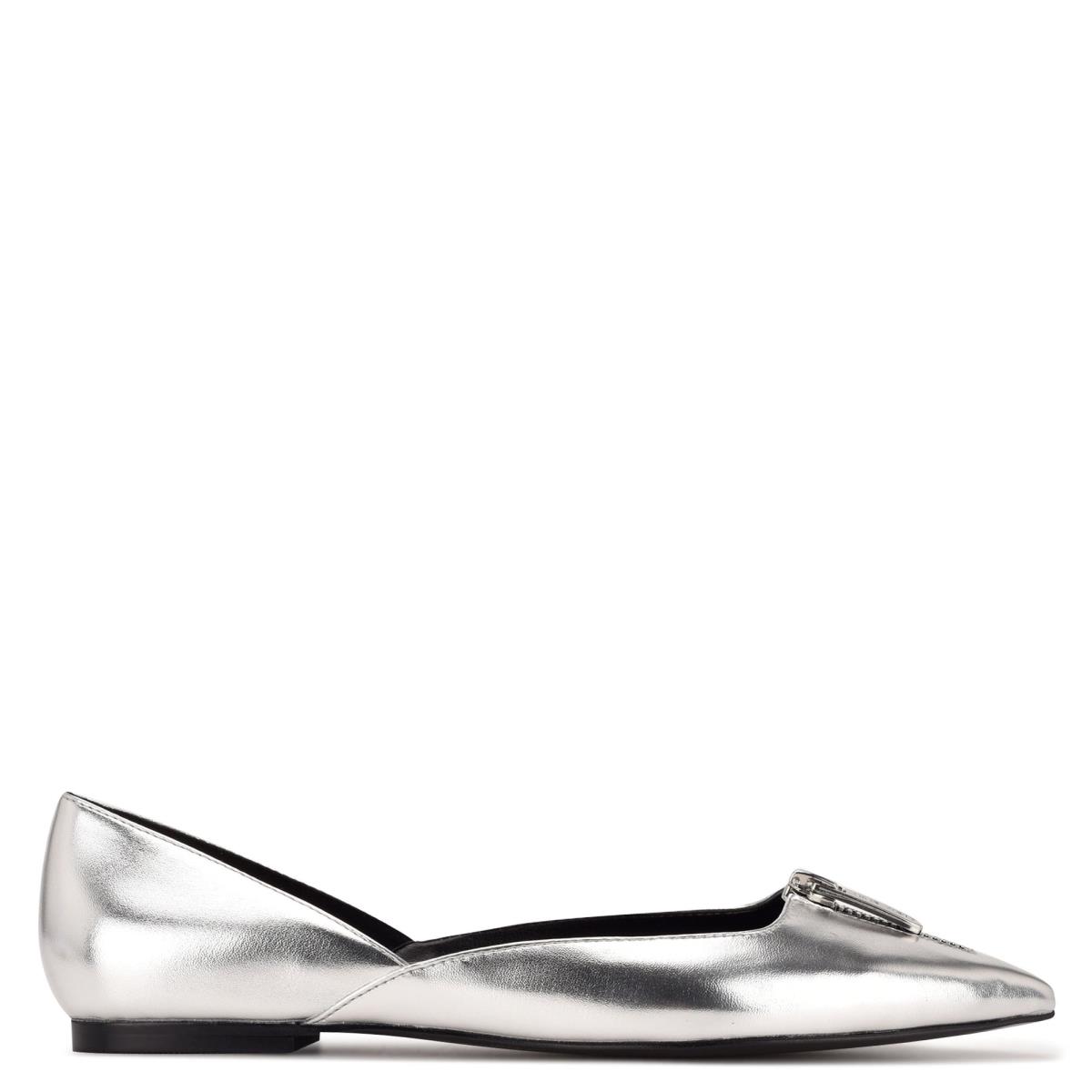 Ballerinas Nine West Brina Pointy Puntera Mujer Plateadas | 5921BZLWI