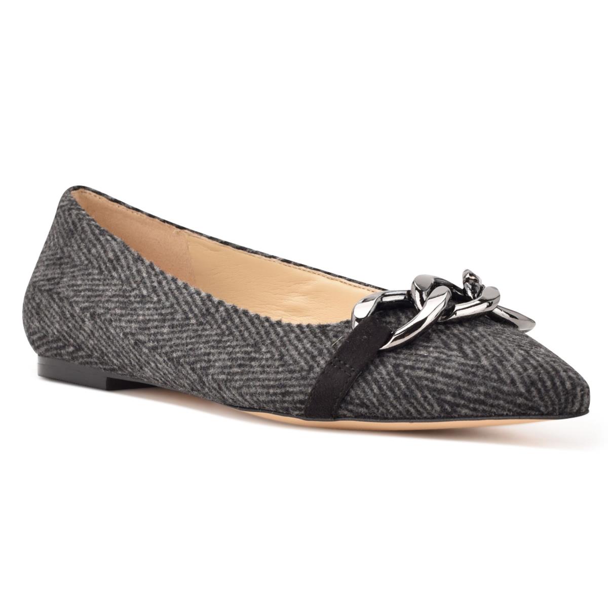 Ballerinas Nine West Brinks Pointy Puntera Mujer Gris | 1749BVQFZ