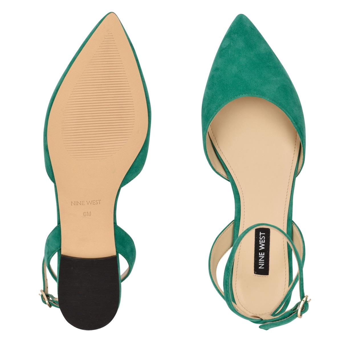 Ballerinas Nine West Briy Pointy Puntera Mujer Verde | 3189ADXZR