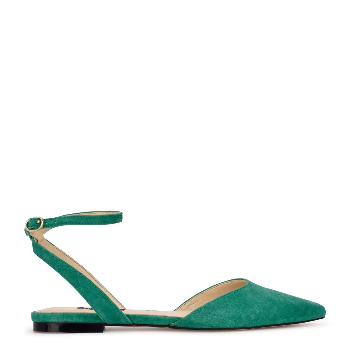 Ballerinas Nine West Briy Pointy Puntera Mujer Verde | 3189ADXZR