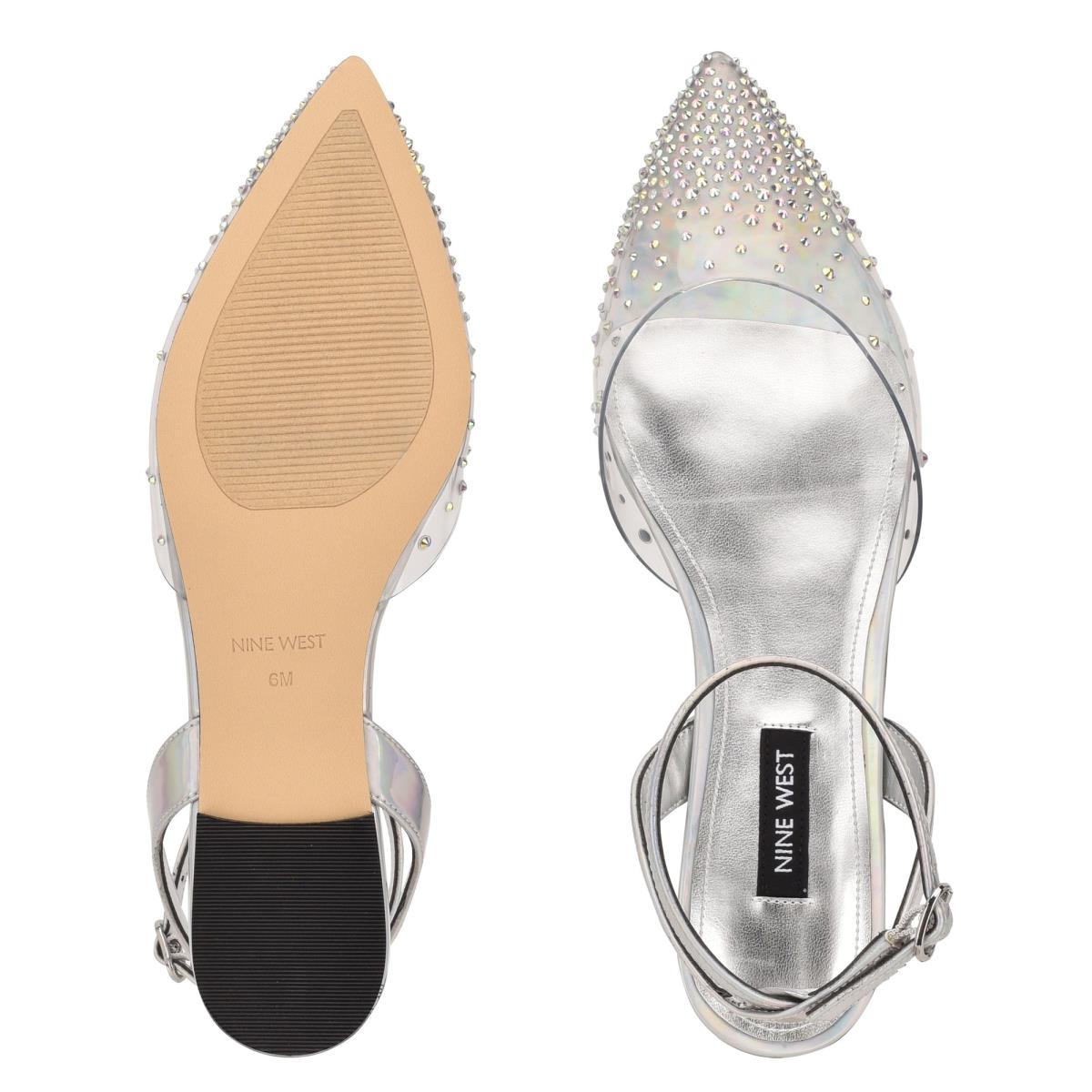 Ballerinas Nine West Briya Pointy Puntera Mujer Plateadas | 6903SFUCZ