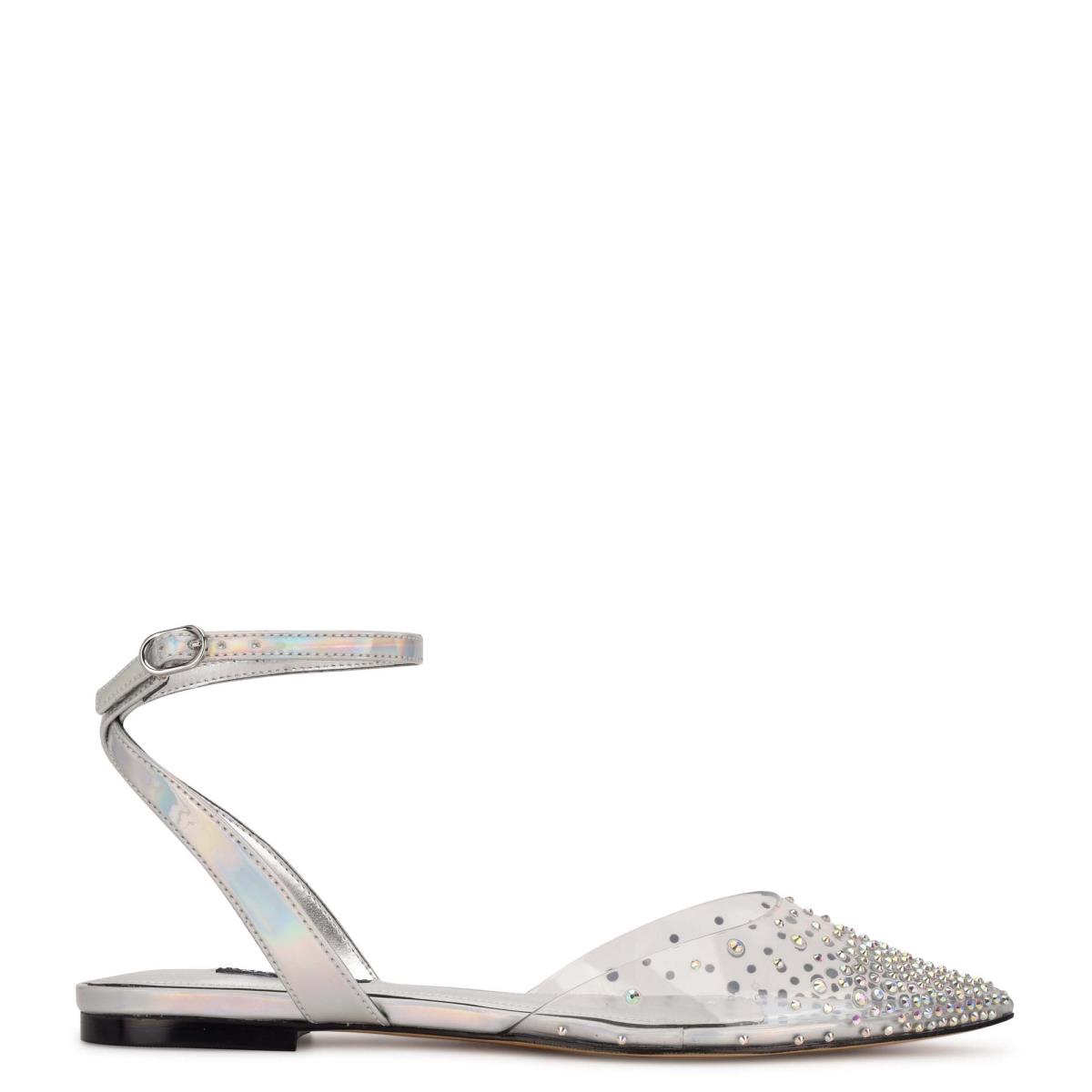 Ballerinas Nine West Briya Pointy Puntera Mujer Plateadas | 6903SFUCZ