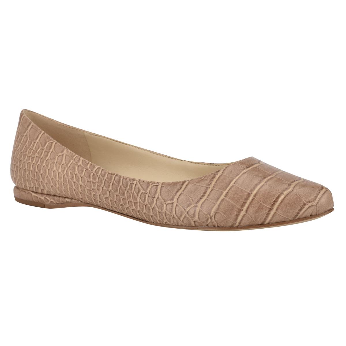 Ballerinas Nine West Speakup Almond Puntera Mujer Albaricoque Serpent | 1275JXRGA