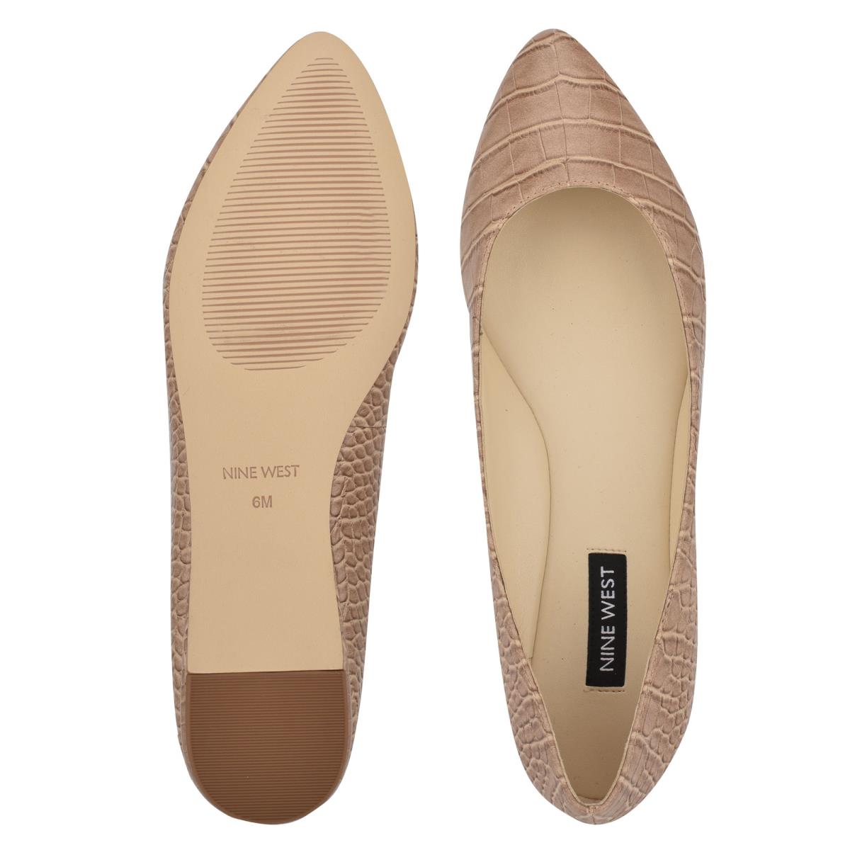 Ballerinas Nine West Speakup Almond Puntera Mujer Albaricoque Serpent | 1275JXRGA