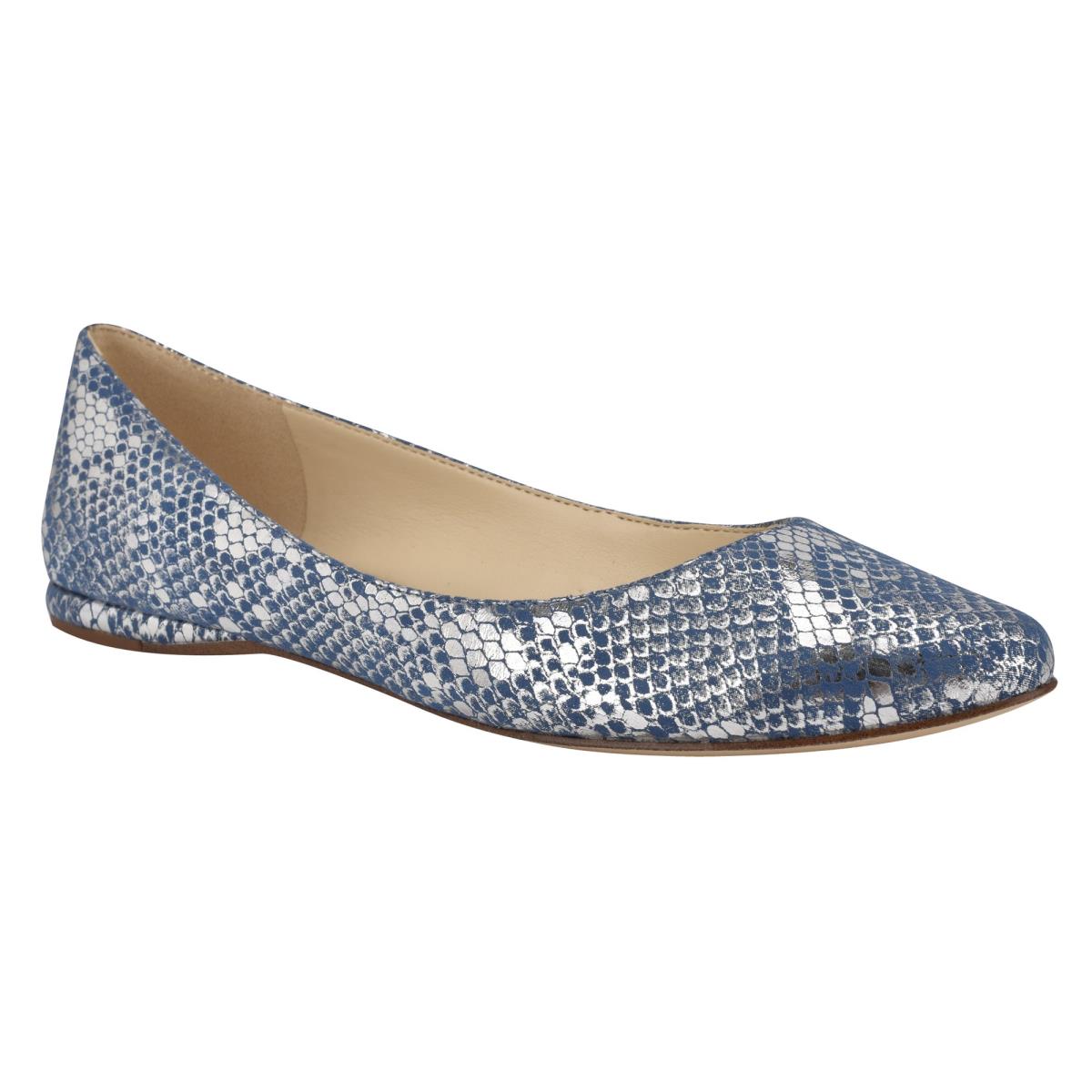 Ballerinas Nine West Speakup Almond Puntera Mujer Azules Serpent | 1389XQSVM