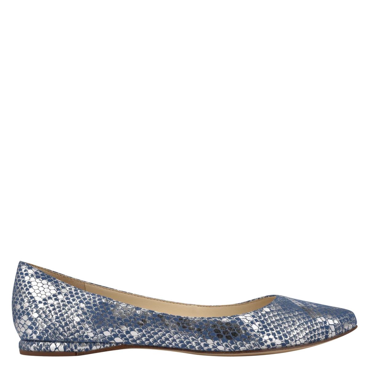 Ballerinas Nine West Speakup Almond Puntera Mujer Azules Serpent | 1389XQSVM