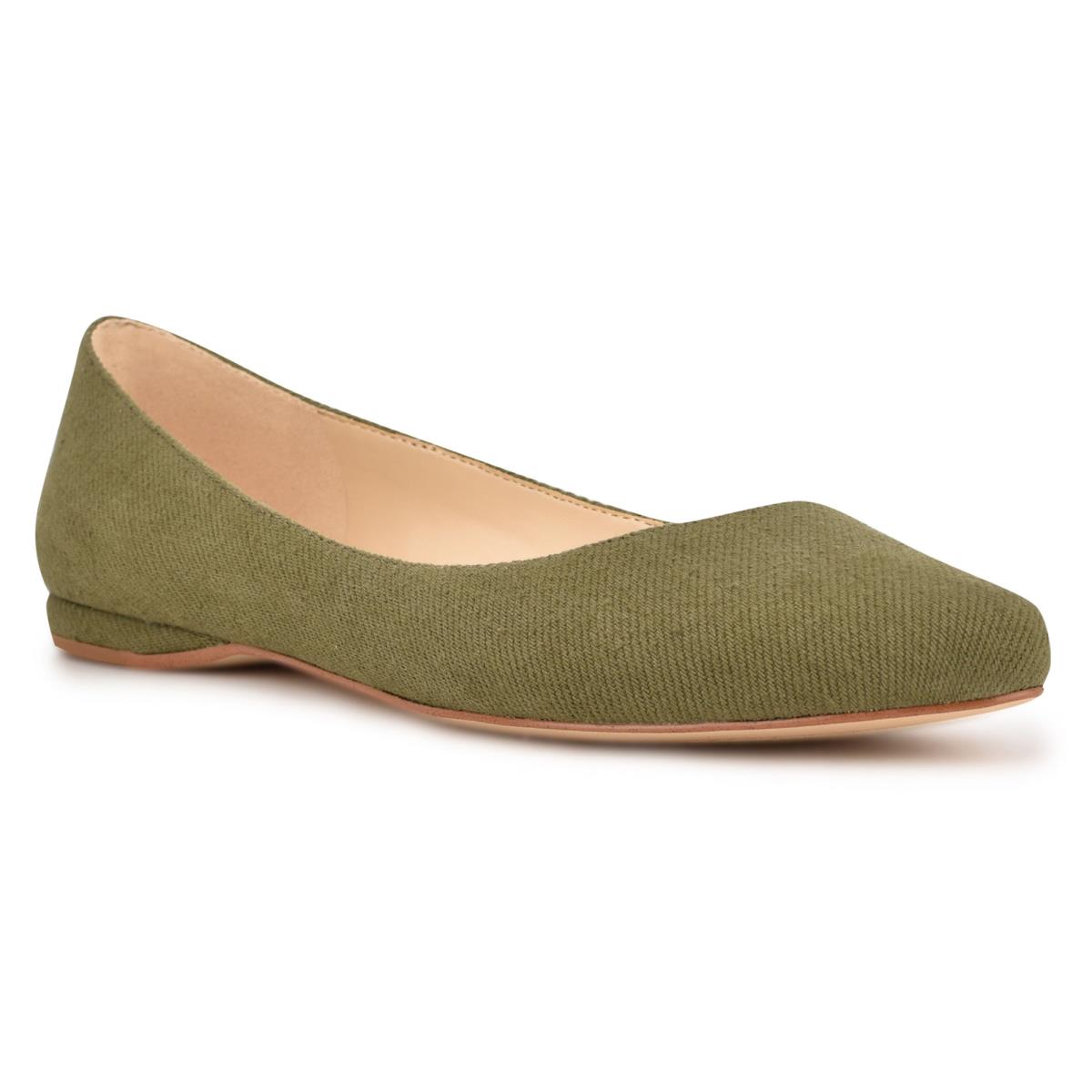 Ballerinas Nine West Speakup Almond Puntera Mujer Verde Oliva | 1586BIPOW