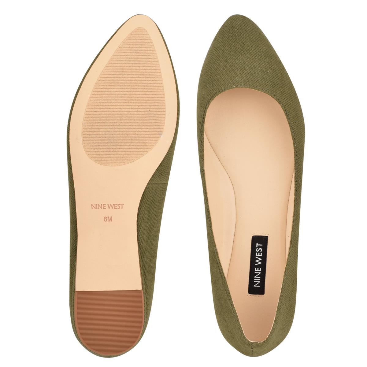 Ballerinas Nine West Speakup Almond Puntera Mujer Verde Oliva | 1586BIPOW