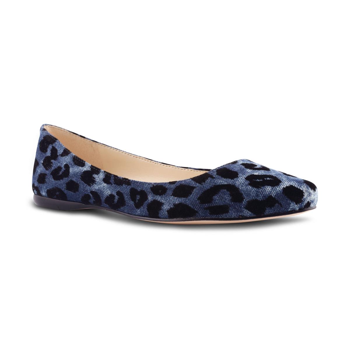 Ballerinas Nine West Speakup Almond Puntera Mujer Azules Leopardo | 2078JTBAO