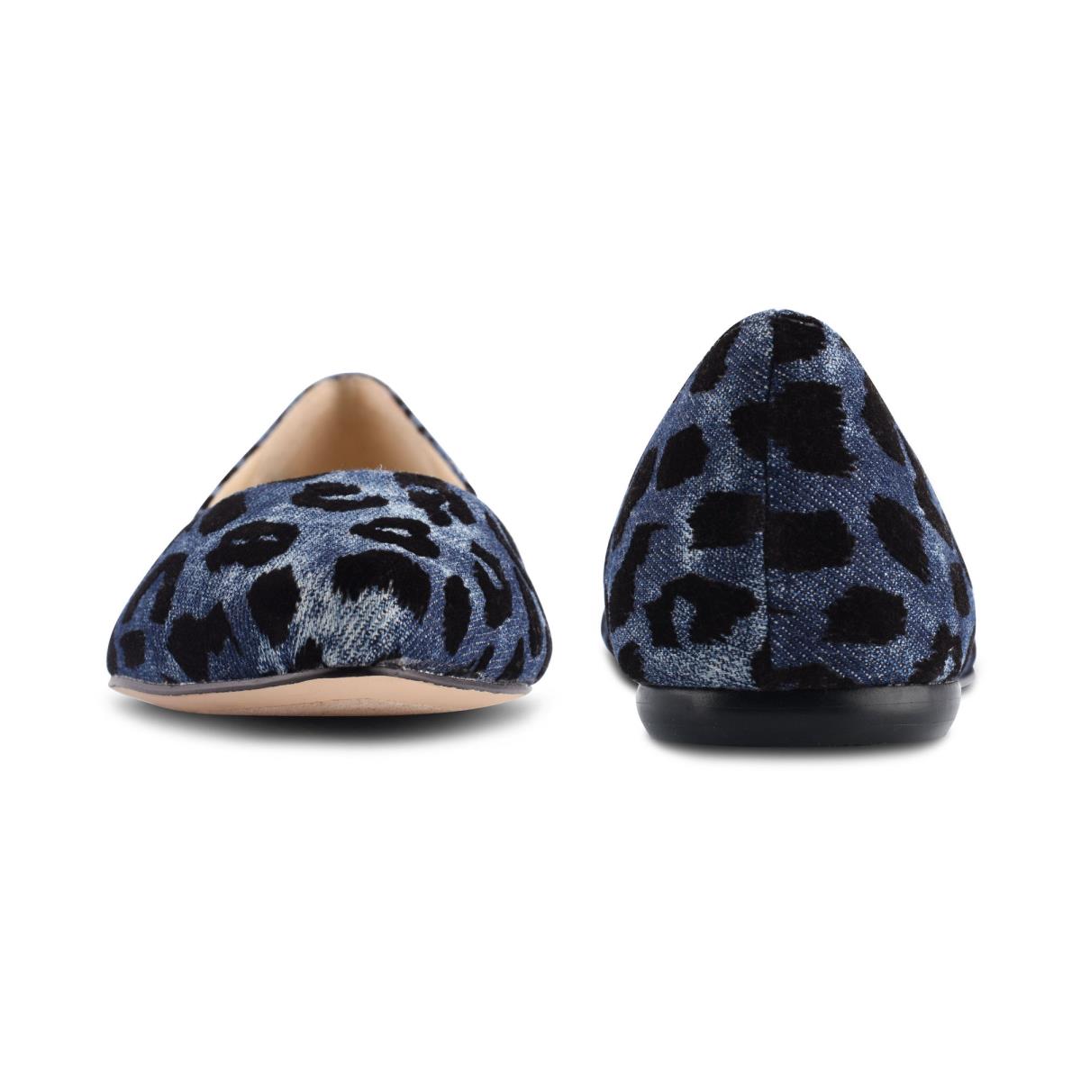 Ballerinas Nine West Speakup Almond Puntera Mujer Azules Leopardo | 2078JTBAO