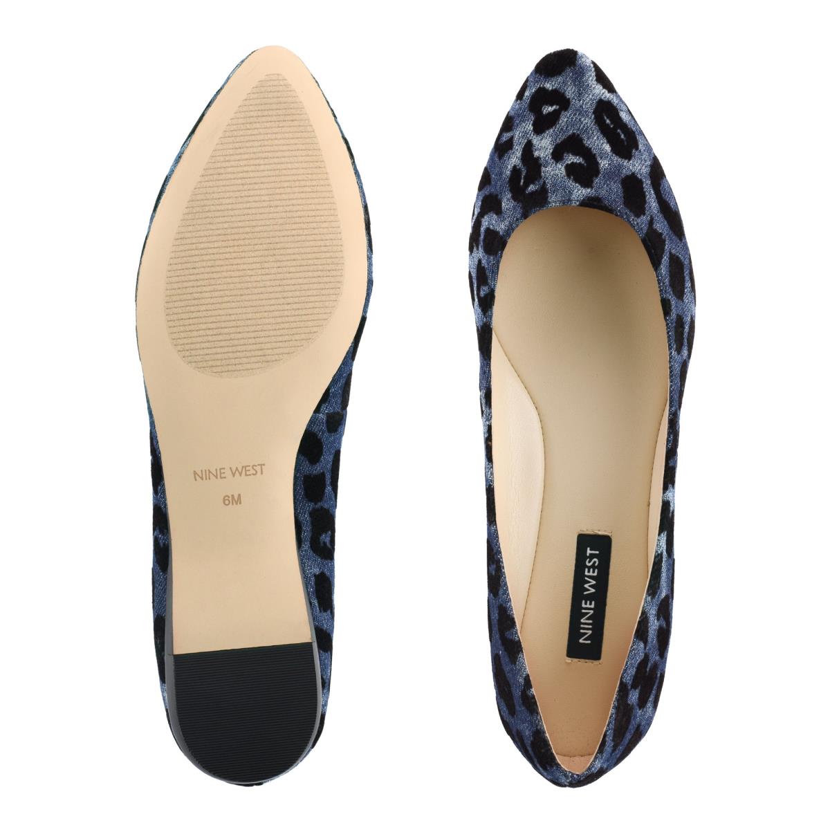 Ballerinas Nine West Speakup Almond Puntera Mujer Azules Leopardo | 2078JTBAO