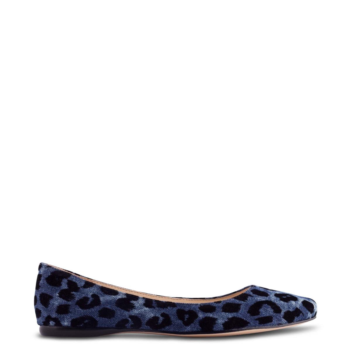 Ballerinas Nine West Speakup Almond Puntera Mujer Azules Leopardo | 2078JTBAO