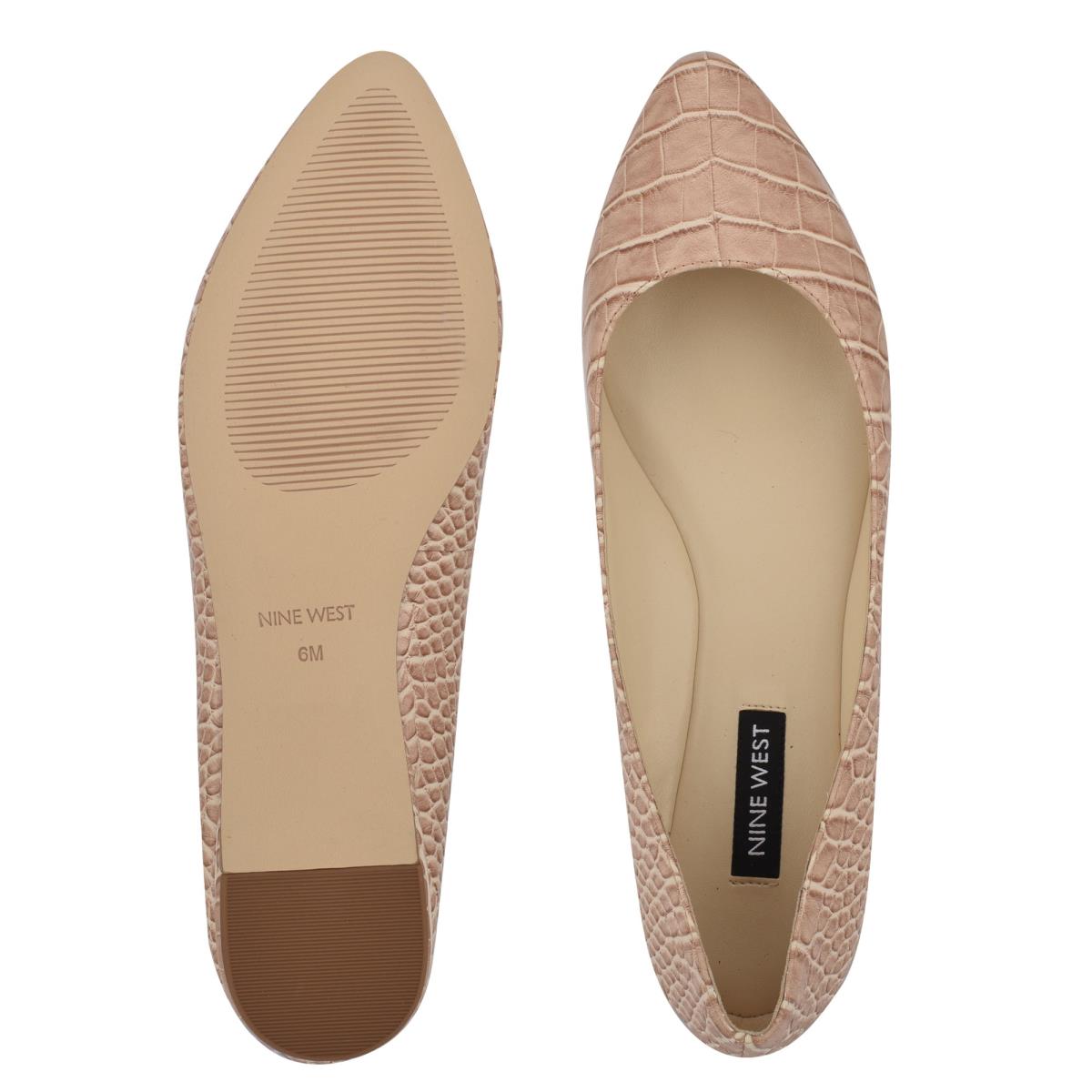 Ballerinas Nine West Speakup Almond Puntera Mujer Rosas Serpent | 9421UTVMS