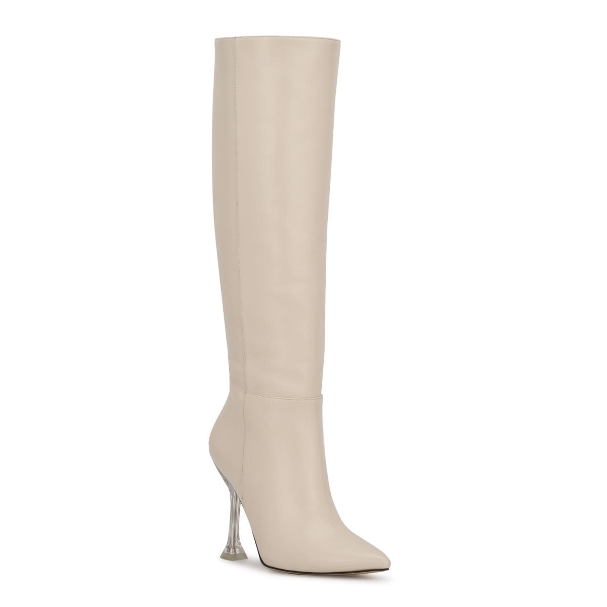 Botas De Vestir Nine West Talya Mujer Creme | 5613NEHDZ