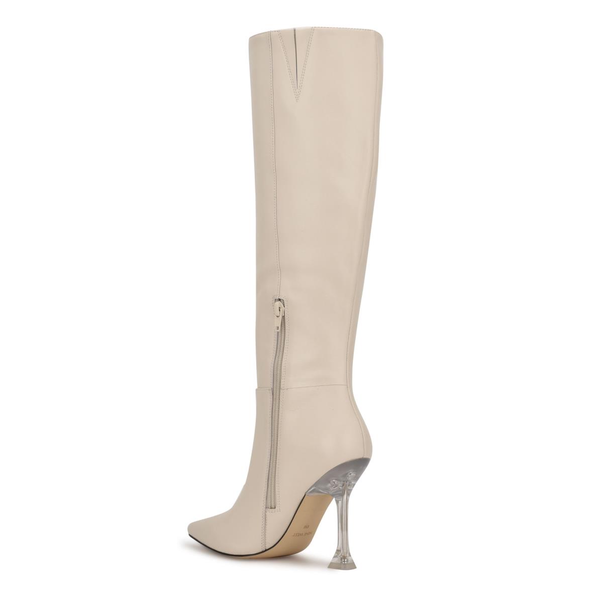 Botas De Vestir Nine West Talya Mujer Creme | 5613NEHDZ