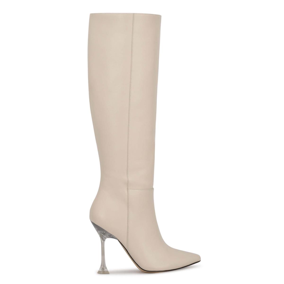 Botas De Vestir Nine West Talya Mujer Creme | 5613NEHDZ