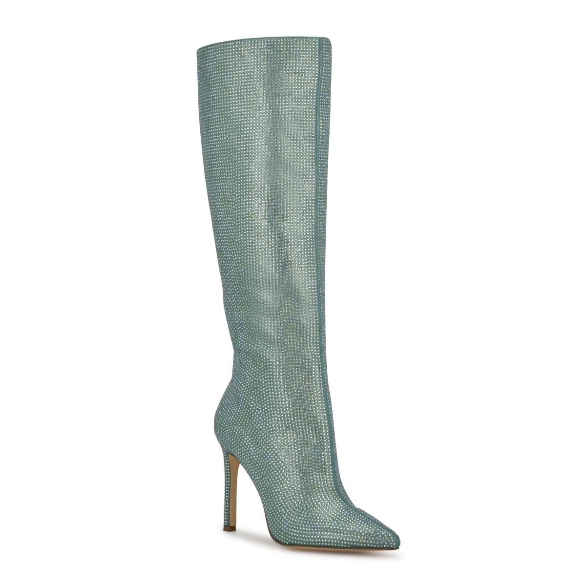 Botas De Vestir Nine West Tysh Rhinestone Mujer Verde Claro | 5829CHLGE