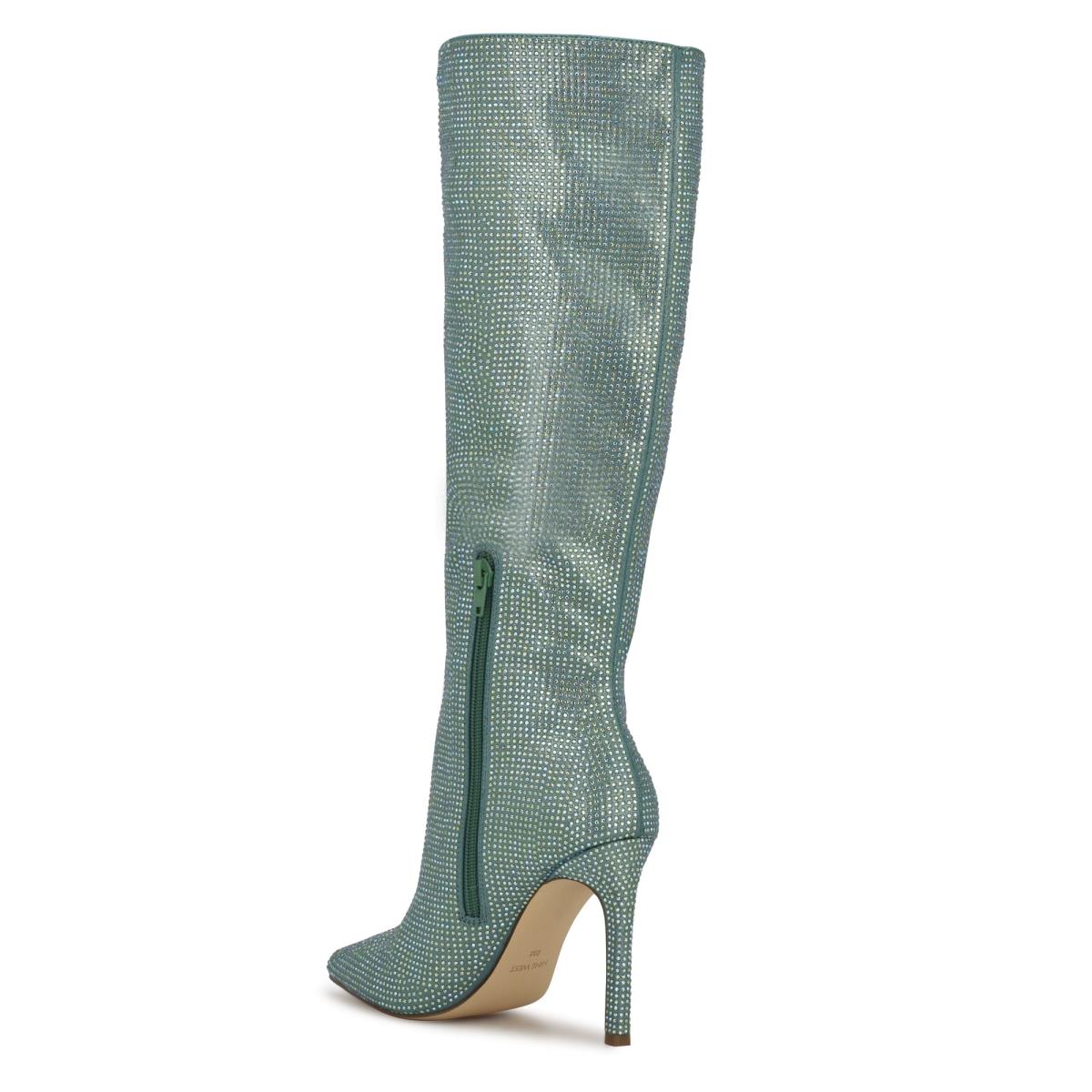 Botas De Vestir Nine West Tysh Rhinestone Mujer Verde Claro | 5829CHLGE