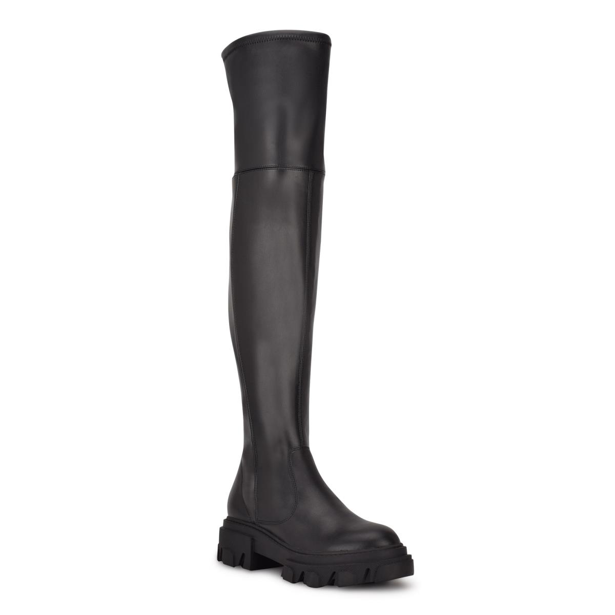 Botas Nine West Cellie Over the Knee Lug Sole Mujer Negras | 1572IFLNQ