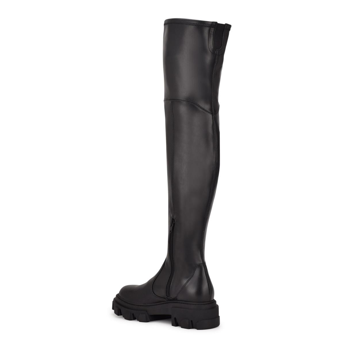 Botas Nine West Cellie Over the Knee Lug Sole Mujer Negras | 1572IFLNQ