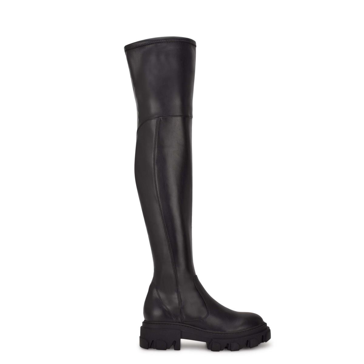 Botas Nine West Cellie Over the Knee Lug Sole Mujer Negras | 1572IFLNQ