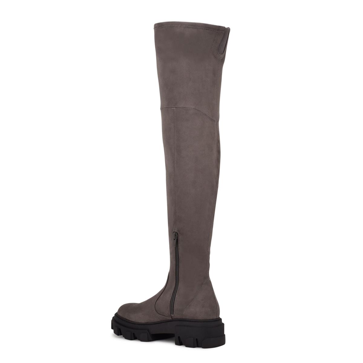 Botas Nine West Cellie Over the Knee Lug Sole Mujer Gris | 4789JCEFV