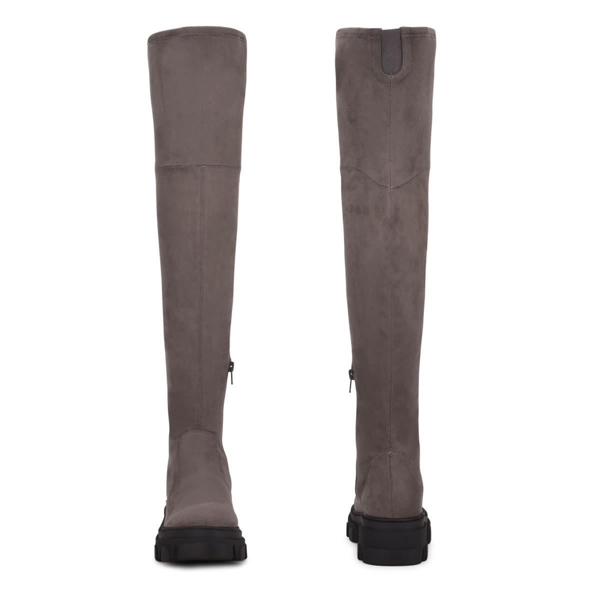 Botas Nine West Cellie Over the Knee Lug Sole Mujer Gris | 4789JCEFV