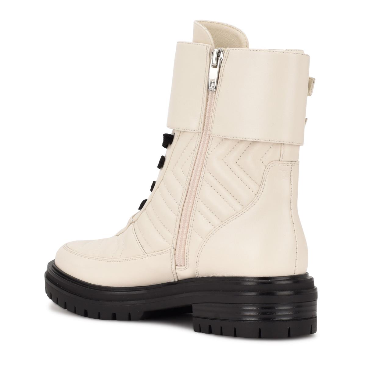 Botas Nine West Sabrah Lug Sole Mujer Creme | 4320JVZTS