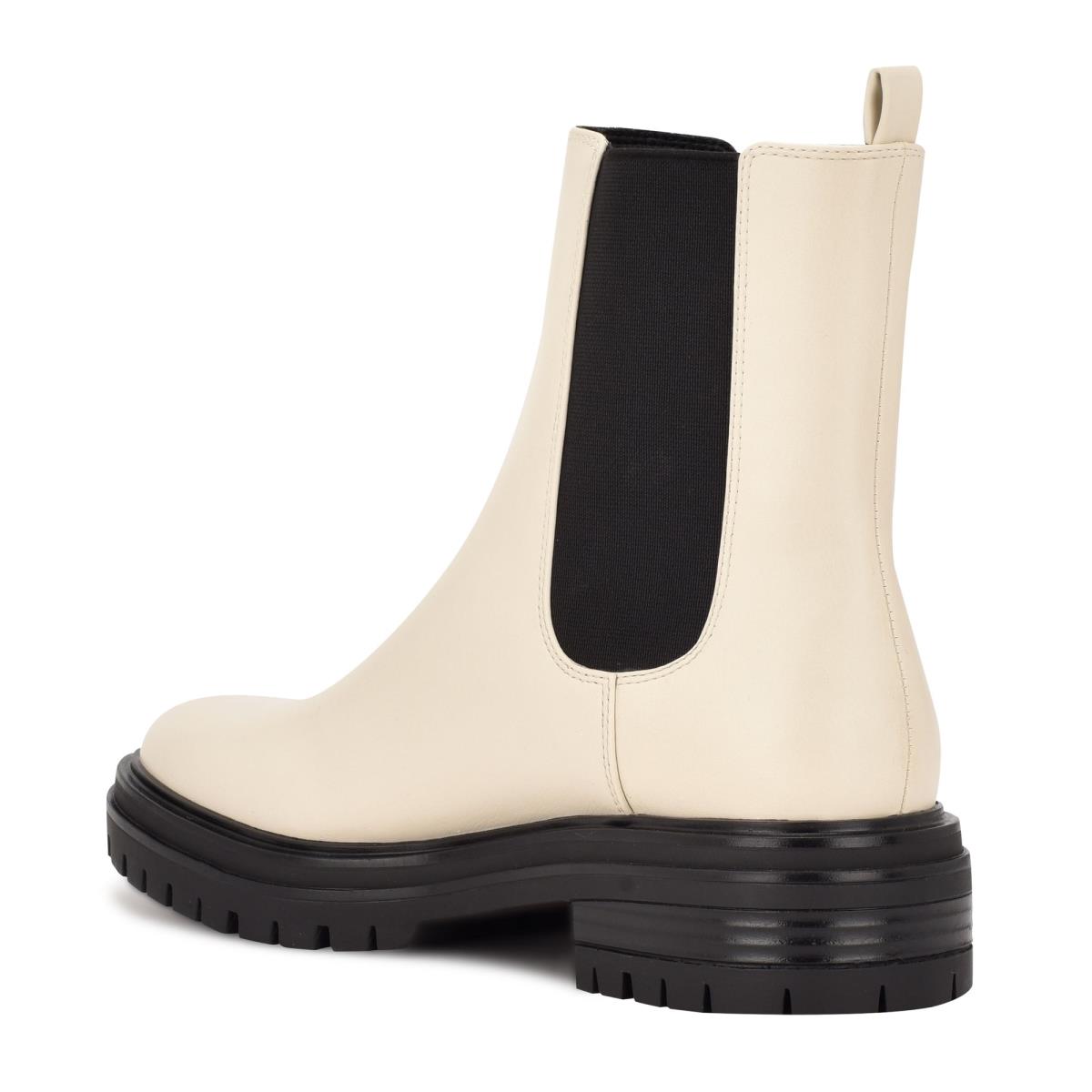 Botas Nine West Saleema Chelsea Lug Sole Mujer Blancas | 7358QHFMU