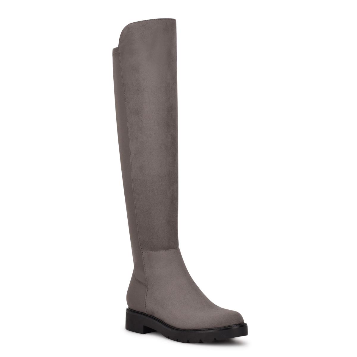 Botas Nine West Tread Over The Knee Lug Sole Mujer Gris | 7506XPFLV