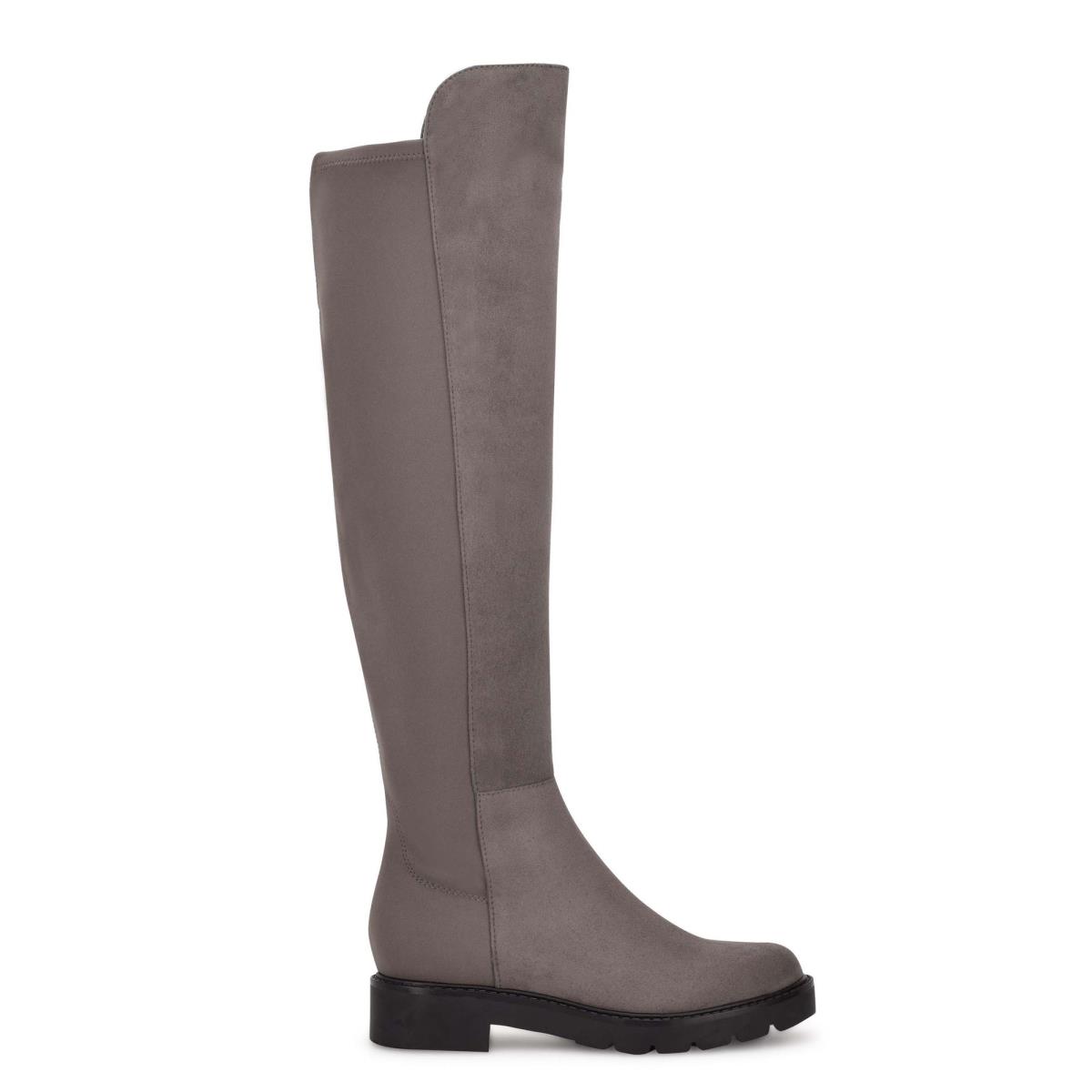 Botas Nine West Tread Over The Knee Lug Sole Mujer Gris | 7506XPFLV