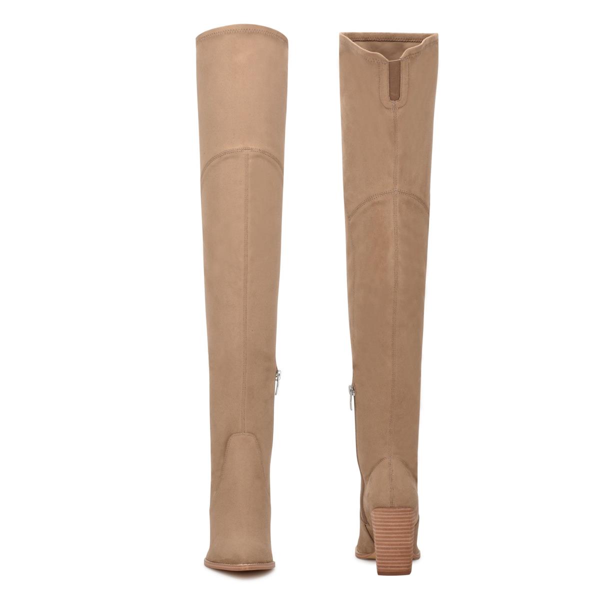 Botas de Tacon Nine West Barret Over The Knee Mujer Beige Claro | 1290KAYPF