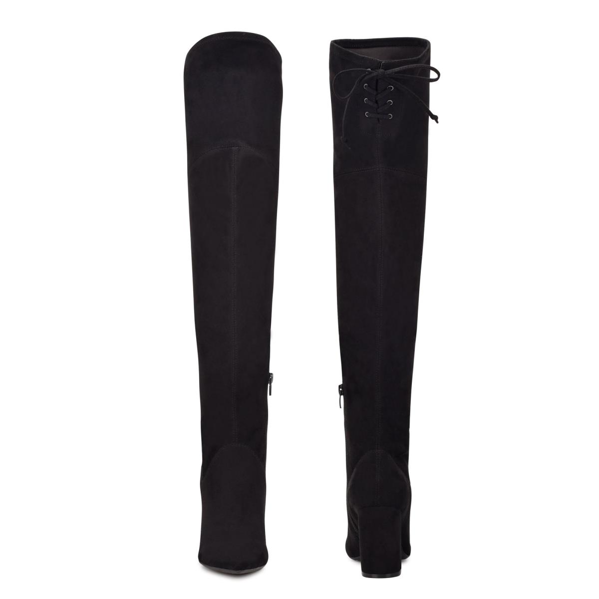 Botas de Tacon Nine West Ceeya 9x9 Over The Knee Mujer Negras | 2587HBMZQ