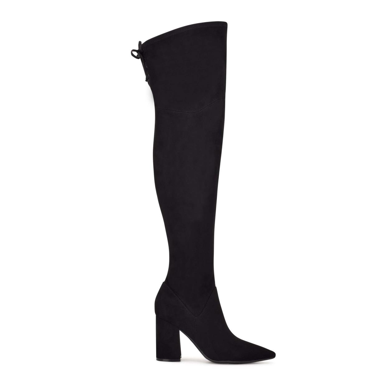 Botas de Tacon Nine West Ceeya 9x9 Over The Knee Mujer Negras | 2587HBMZQ