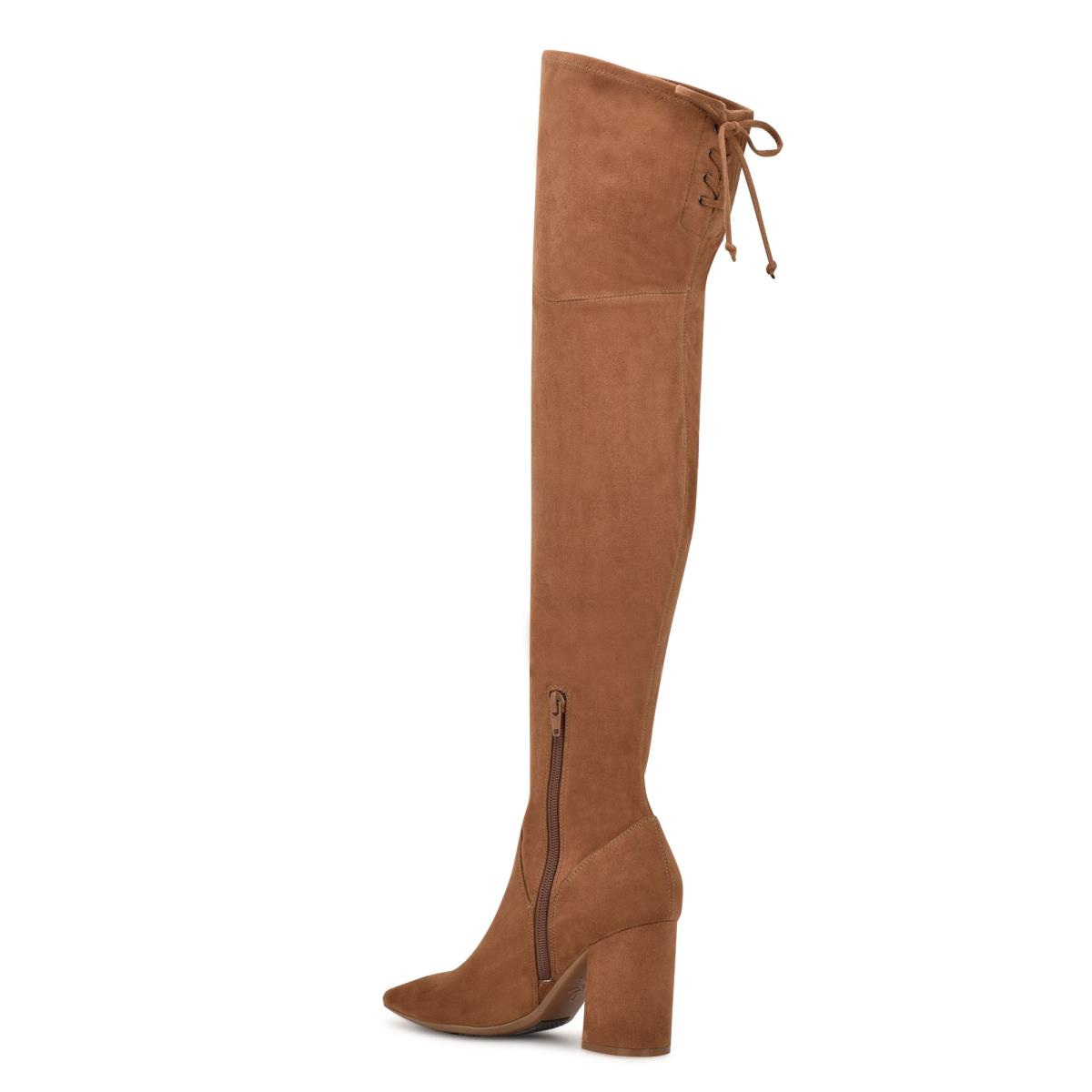 Botas de Tacon Nine West Ceeya 9x9 Over The Knee Mujer Marrones | 4069FEMID