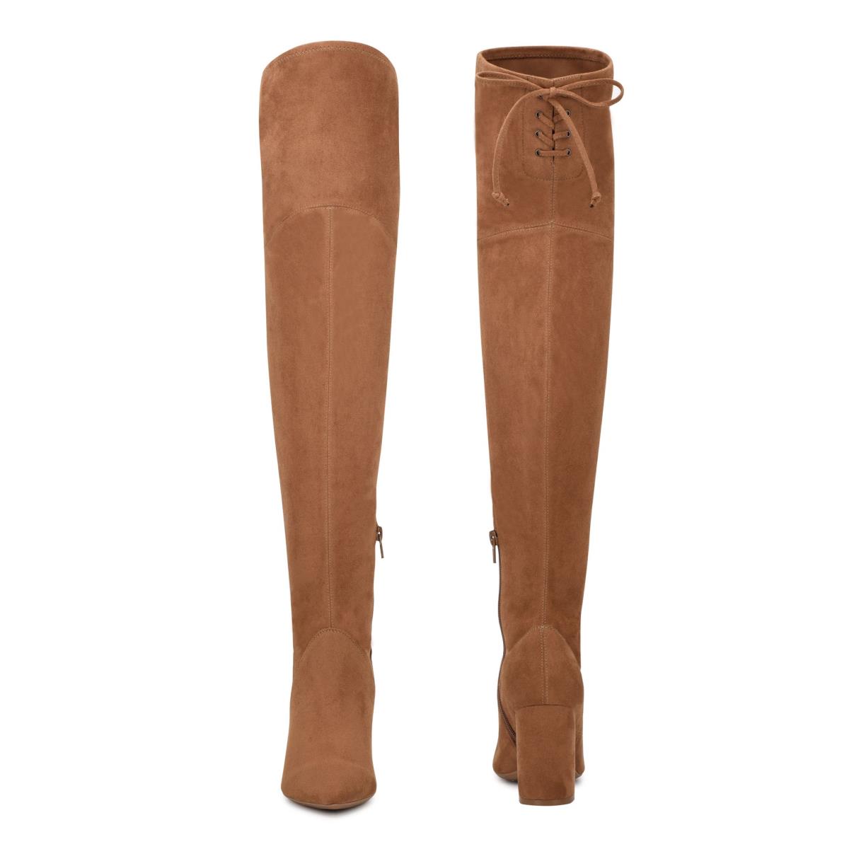 Botas de Tacon Nine West Ceeya 9x9 Over The Knee Mujer Marrones | 4069FEMID