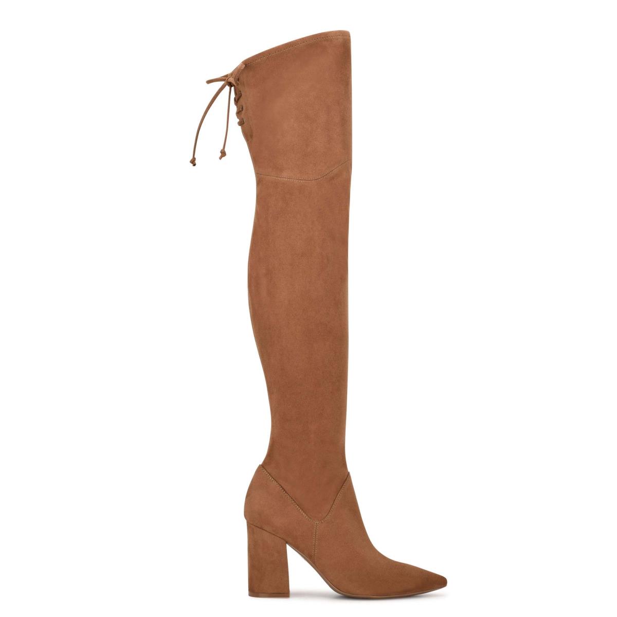 Botas de Tacon Nine West Ceeya 9x9 Over The Knee Mujer Marrones | 4069FEMID