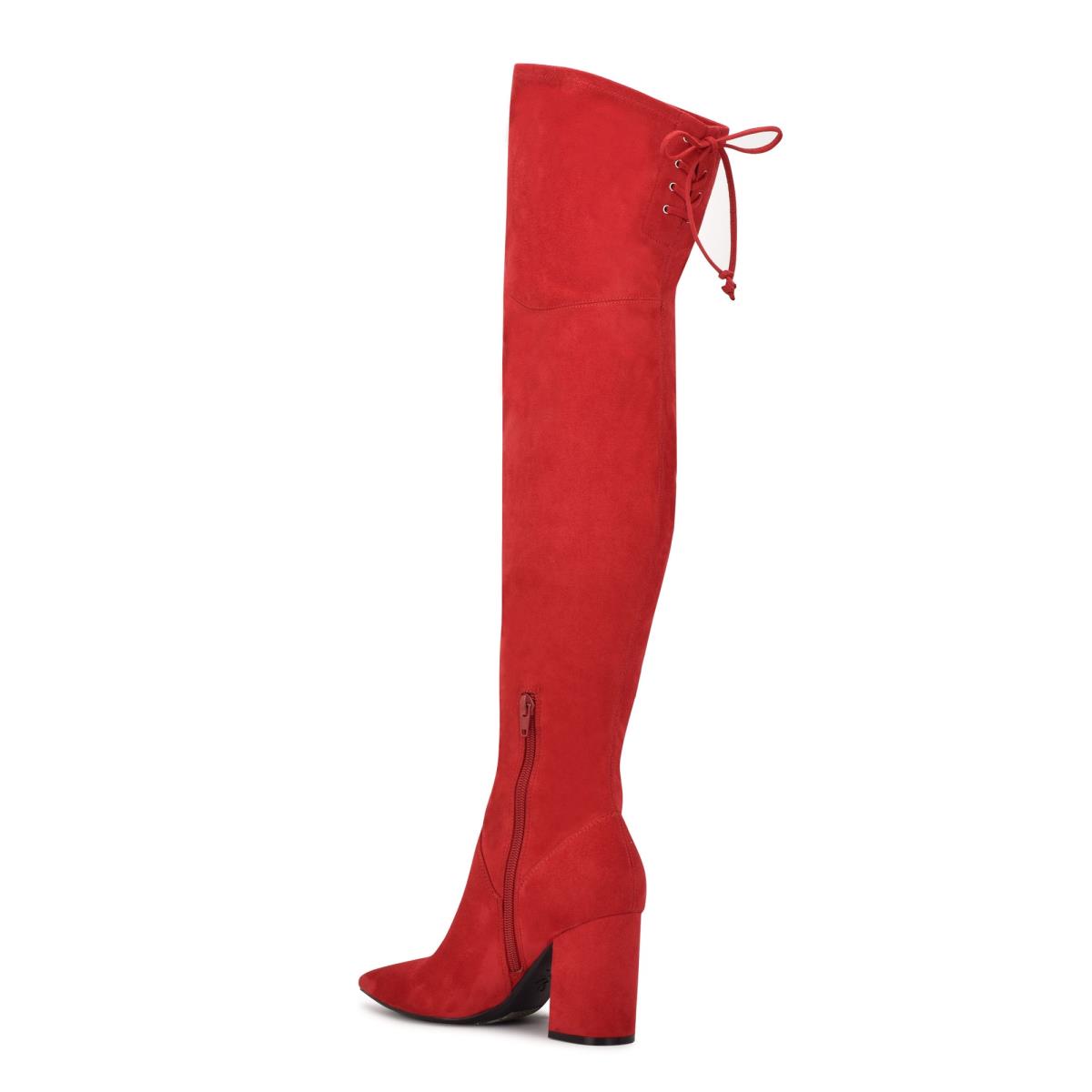 Botas de Tacon Nine West Ceeya 9x9 Over The Knee Mujer Rojas | 5301UBFPI