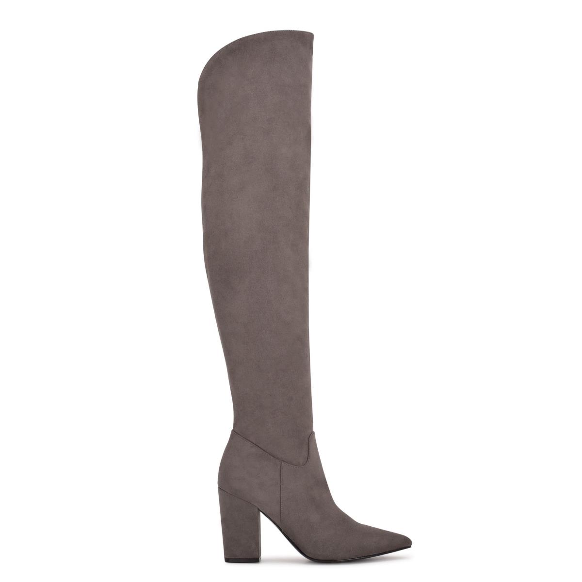 Botas de Tacon Nine West Goforit Over The Knee Mujer Gris | 7430MZJDX